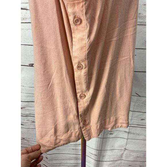 Side Stitch Size Medium Womens Hi Low Peach Sleeveless tank Top - Picture 2 of 7
